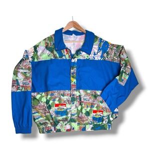 Vintage 1988 Triple‎ Crown Softball Runner Up Jacket XL USA Map Print RARE 80s